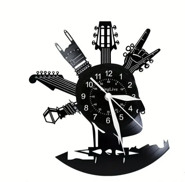 Vinyl Record Wall Clock Gift Surprise Friends GUITAR MUSIC ROCK SHAFT HEAD