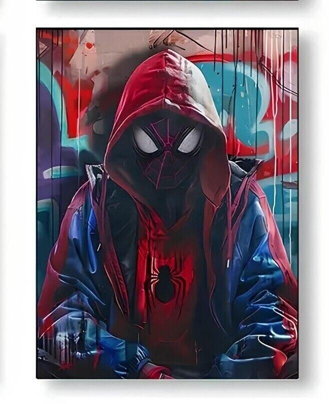 Spiderman Canvas Marvel GAMING GRAFFITI Abstract Face Print Superhero SPIDER MAN