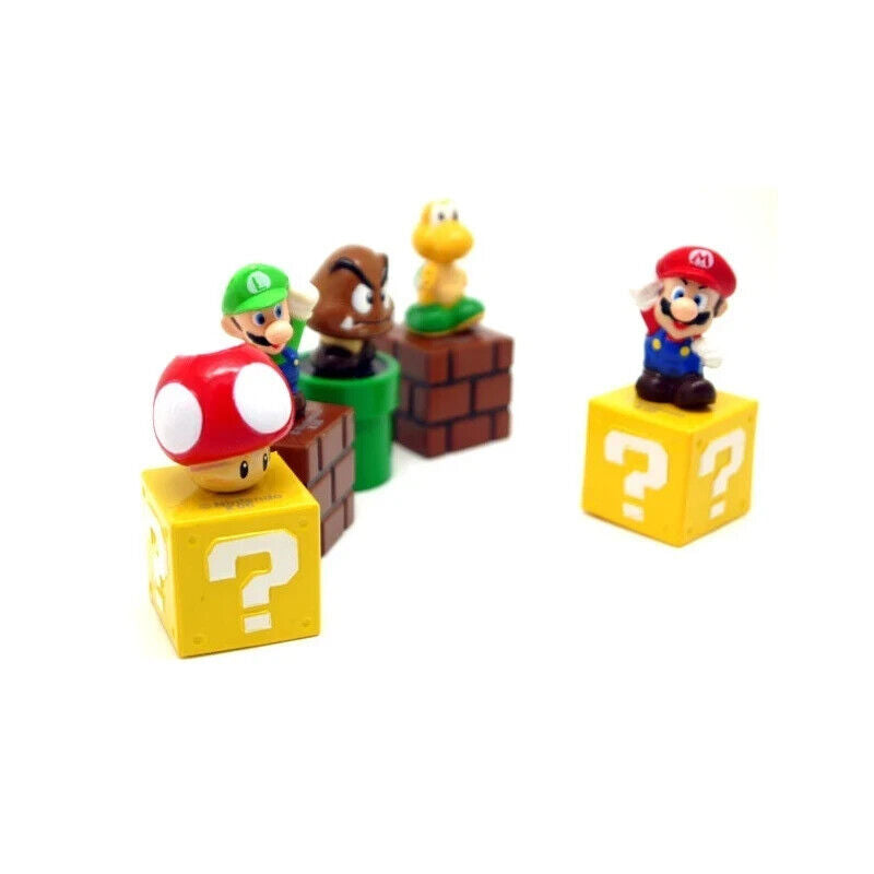 5Pcs Super Mario Bros Mini Figures Toys BORHTERS LUIGI TOAD KOOPA GOOMBA SET