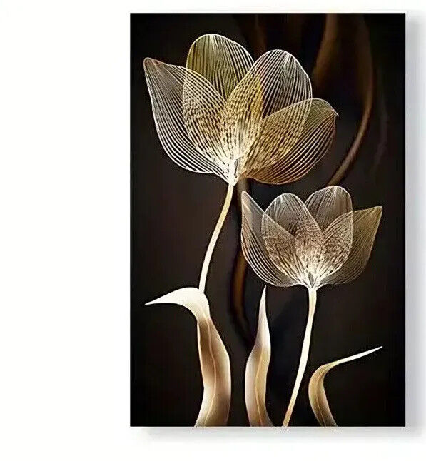 BLACK TULIP Canvas Art Pictures Large BEAUTIFUL CLASSIC GOTHIC GOTH LOVE GOLD