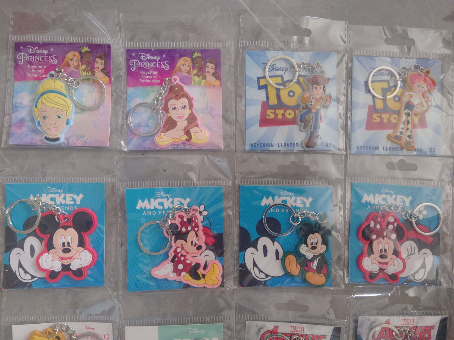 Disney & Marvel Characters Licensed Keyrings pooh micky toy story minni buzz