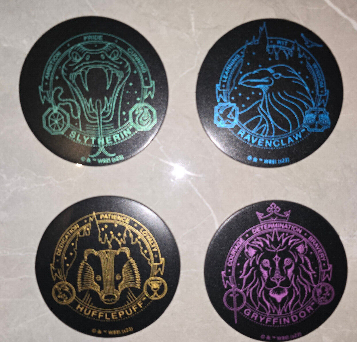 Harry Potter Hogwarts House Crest Drink Coaster Table CAR PARTY PRESANT SERIES 1