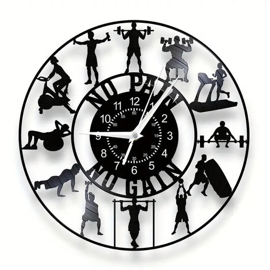 WEIGHT LIFTING EXERCISE WRESTLING Vinyl Wall Clock Record Clock Decor Watch gym