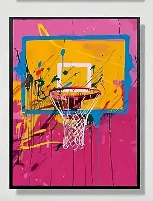 BASKETBALL NET SNEAKERS BALLS CANVAS Film Movie Art Wall PRINT SPORT MULTICOLOUR