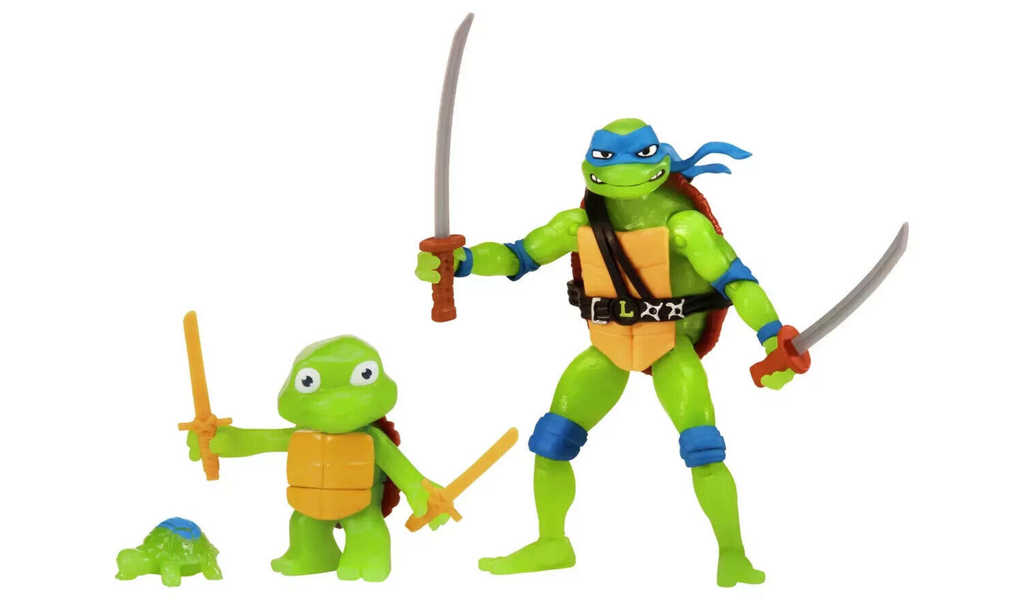 GLOW IN THE DARK TMNT Mutant Mayhem Making of a Ninja Leonardo Figure set 3pack