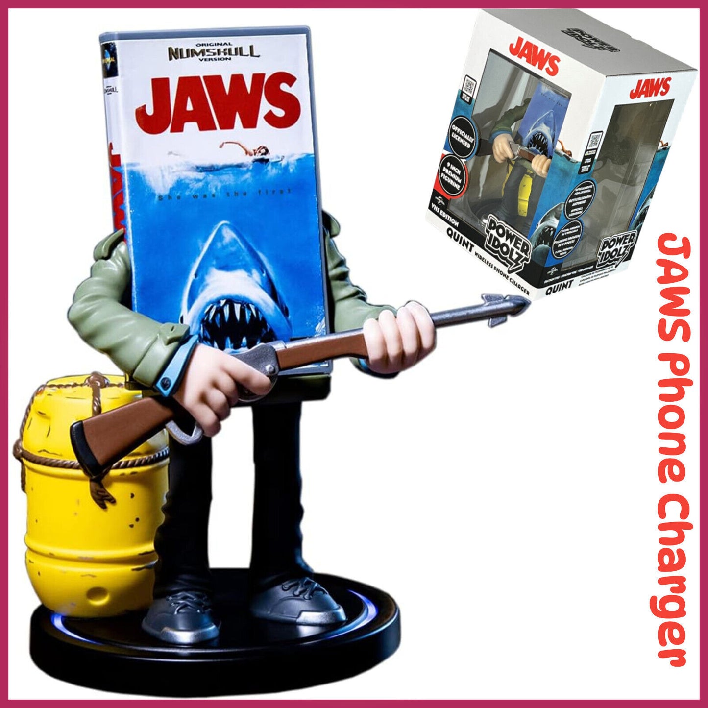 POWER IDOLZ JAWS WIRELESS CHARGING DOCK GLOWING BASE COLLECTABLE MOVIE