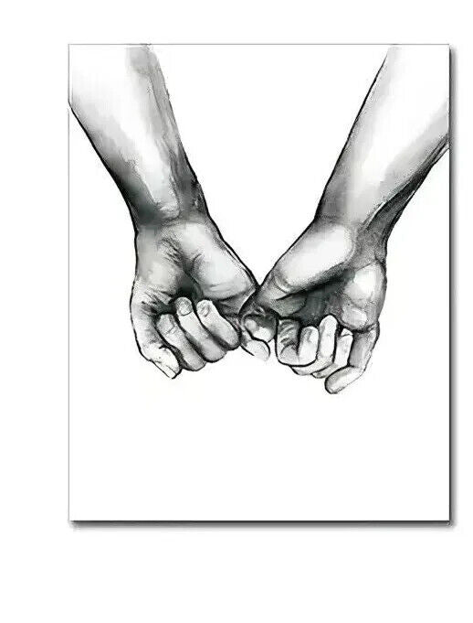 LOVE DEEP CANVAS WALL ART PICTURE PRINT HEART HANDS FOREVER WEDDING ROMANTIC