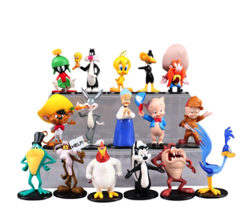 Looney Tunes 7-9cm Figures BUGS Fudd Porky Pepe Marvin Tweety Daffy CAKE TOPPER
