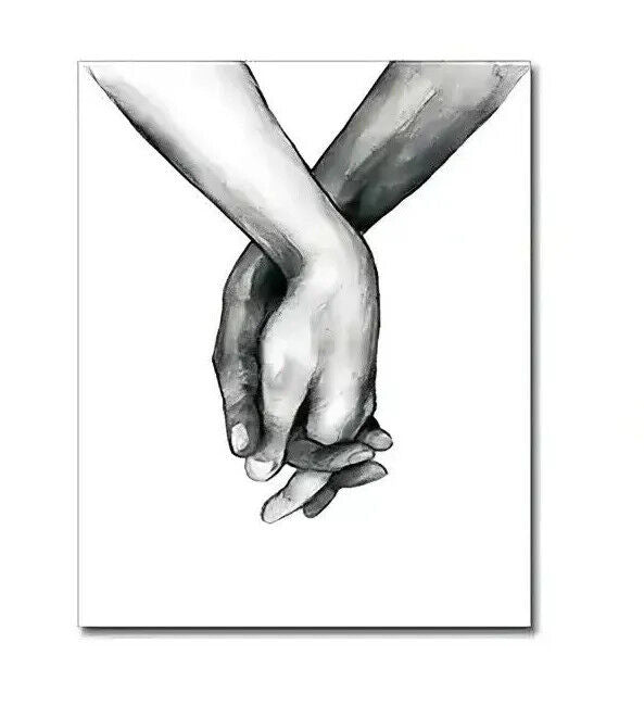 LOVE DEEP CANVAS WALL ART PICTURE PRINT HEART HANDS FOREVER WEDDING ROMANTIC