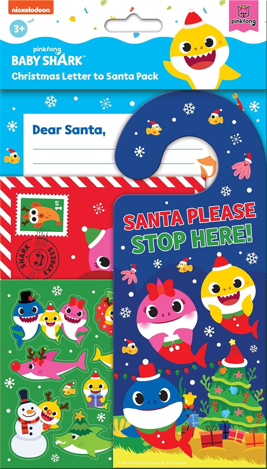 Baby Shark Christmas Letter to Santa Pack and Gift Labels