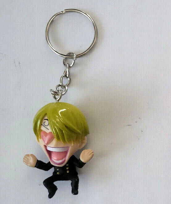 Anime One Piece LUFFY PVC Keyring Keychain Figure Model Pendant 🇬🇧 WANTED