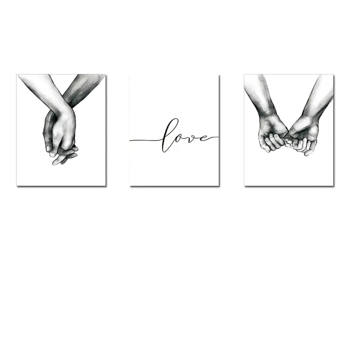 LOVE DEEP CANVAS WALL ART PICTURE PRINT HEART HANDS FOREVER WEDDING ROMANTIC