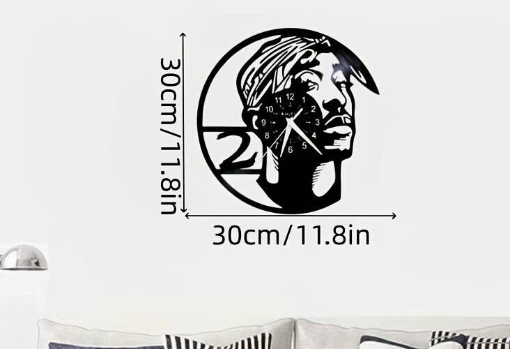Tupac 2 Pac Vinyl Wall Clock Gift Birthday Holiday 2PAC Room Decor Design