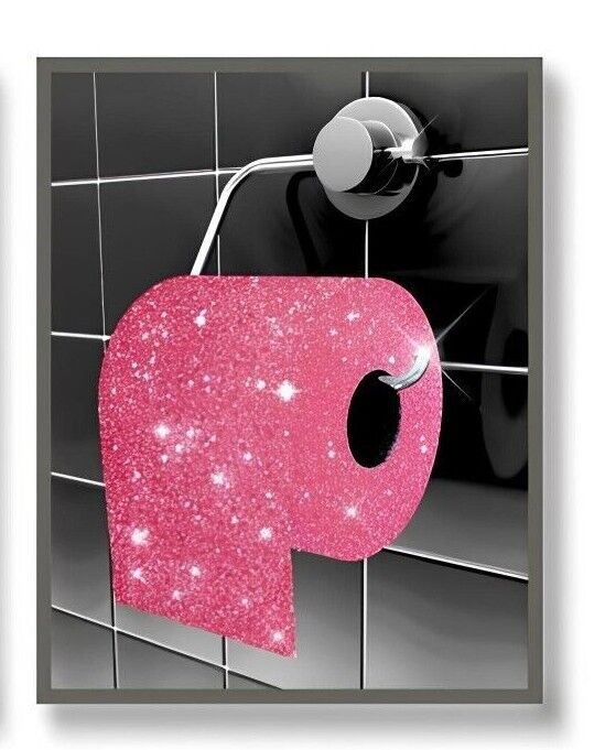 Luodroduo Fashion Wall Art Bathroom CANVAS Prints Pink BLACK Glam GLITTER WOMEN