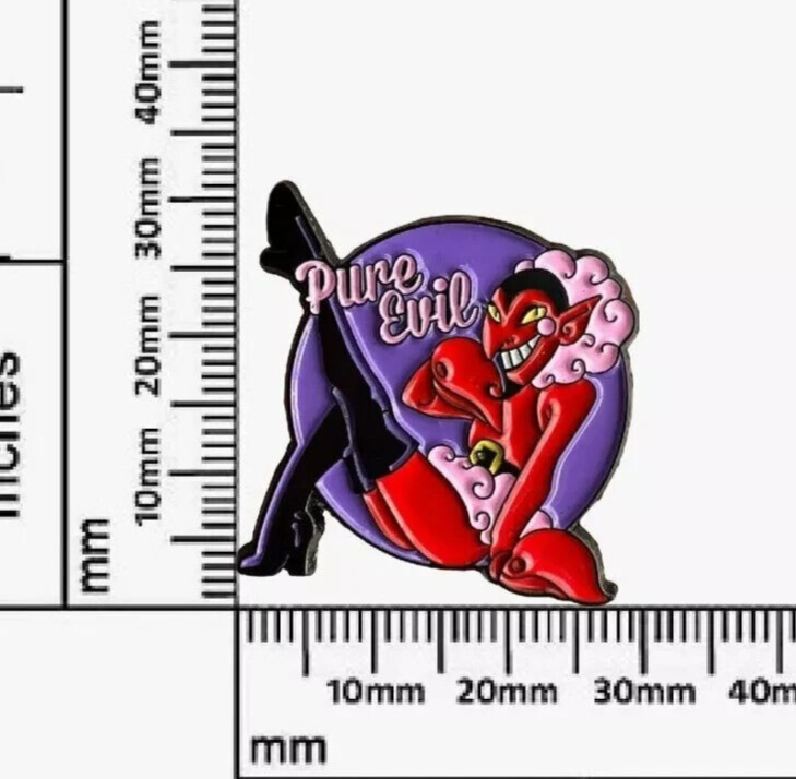 Pure Evil HIM Enamel Pin Lapel Purse Hat Cartoon Power Puff Girls NETWORK DEVIL