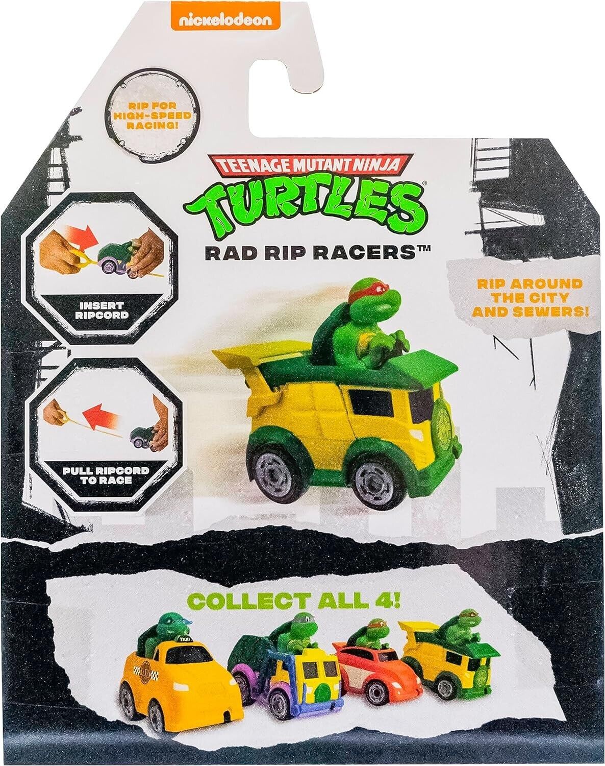 TMNT Rad Rip Racers RAPHAEL teenage mutant ninja turtles car toy pull MOVIE