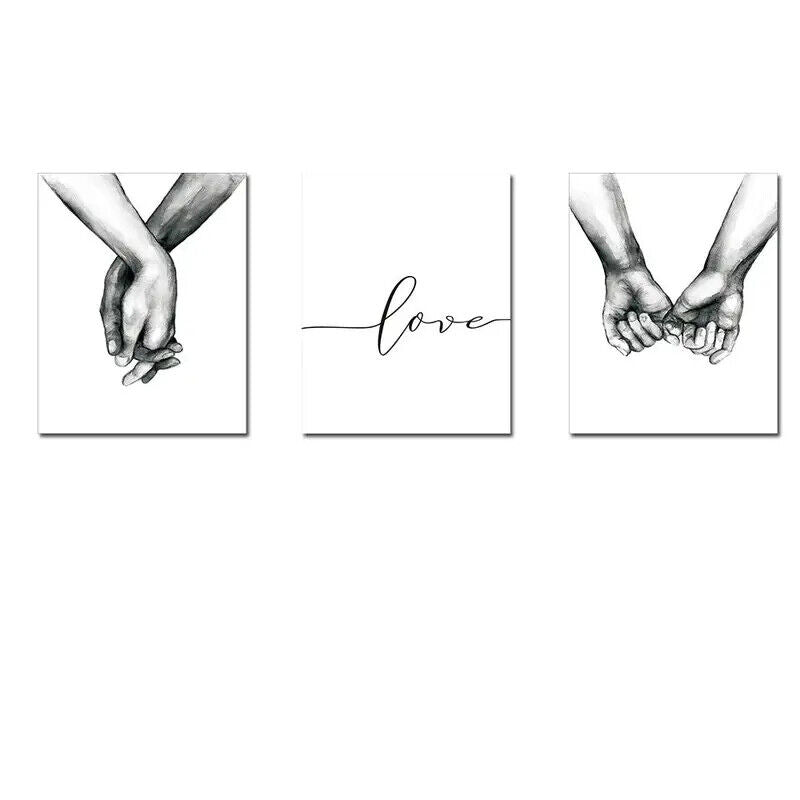 LOVE DEEP CANVAS WALL ART PICTURE PRINT HEART HANDS FOREVER WEDDING ROMANTIC