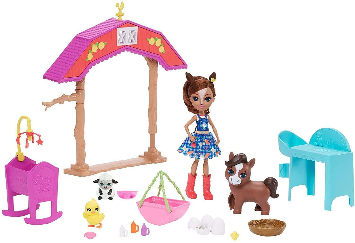 Enchantimals Barnyard Nursery PLAYSET with HAYDIE Horse Doll GJX23 BEAUTIFUL SET