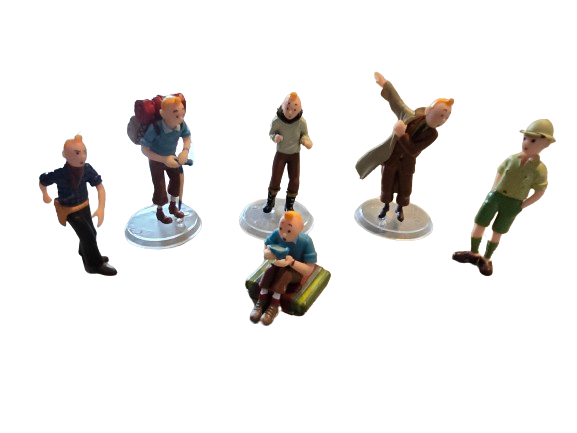 The Adventures Of TINTIN Pvc Action Figures Comic Doll Kids HIKING SNOWY TIN TIN