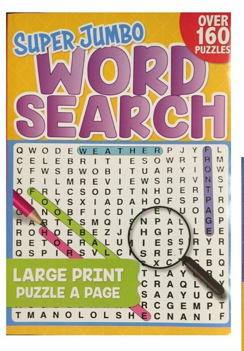 Wordsearch Book 160 Pages Book Children Brain Boosting Super Jumbo Text U PICK