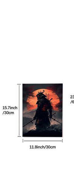 LARGE Japanese Samurai Canvas Wall Art Picture Unframed Stunning SHINOBI WARRIOR