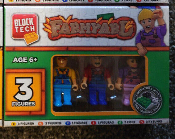 Block Tech 3 Figure Pack SPACE POLICE CONSTRUCTION CREW DINO ISLAND FARMYARD GLA