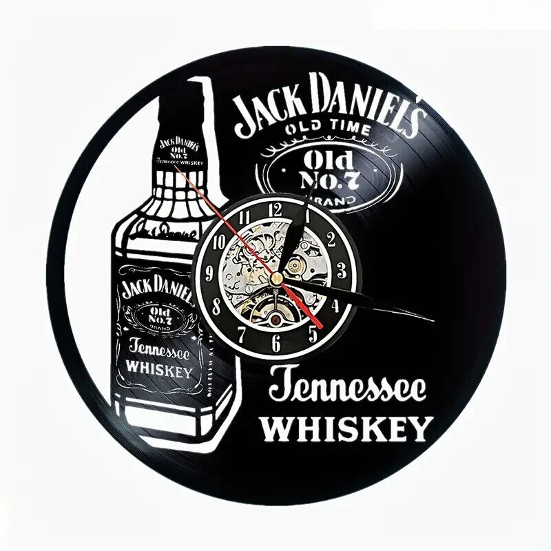 JACK DANIELS TENNESSEE WHISKEY Vinyl Record Wall Clock Gift GUITAR MUSIC ROCK