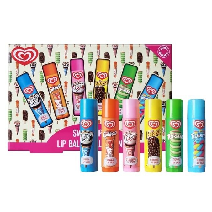 WALLS Ice Cream LOLLY LOLLIE Lip Balm Gift Set Just Balmy Flavoured Balms