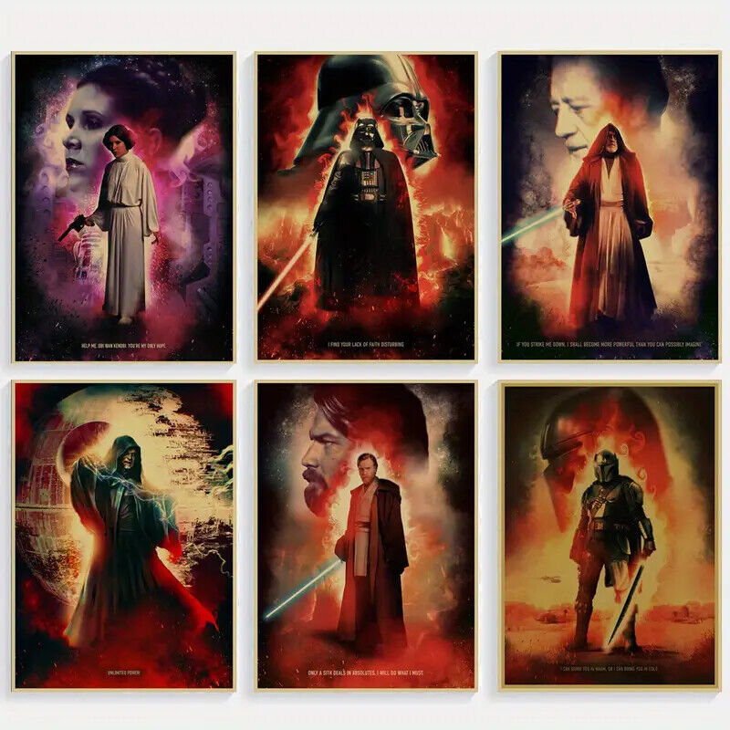 STAR WARS Wall Art Movie Poster Print Picture KRAFT LEILA DARTH VADER LUKE