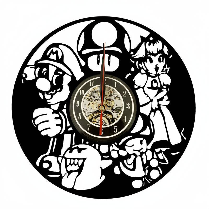 Super Mario Game Wall Clock Records Decor Gift Christmas Nintendo