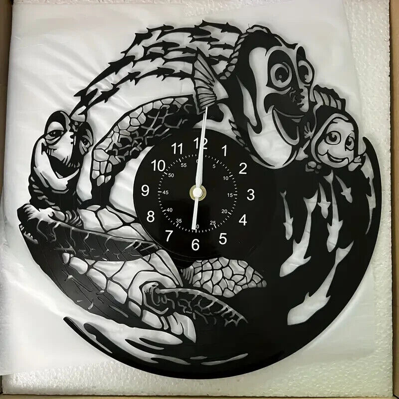 FINDING NEMO DORY FISH DISNEY Vinyl Record Wall Clock Gifts Decor CIRCLE BLACK