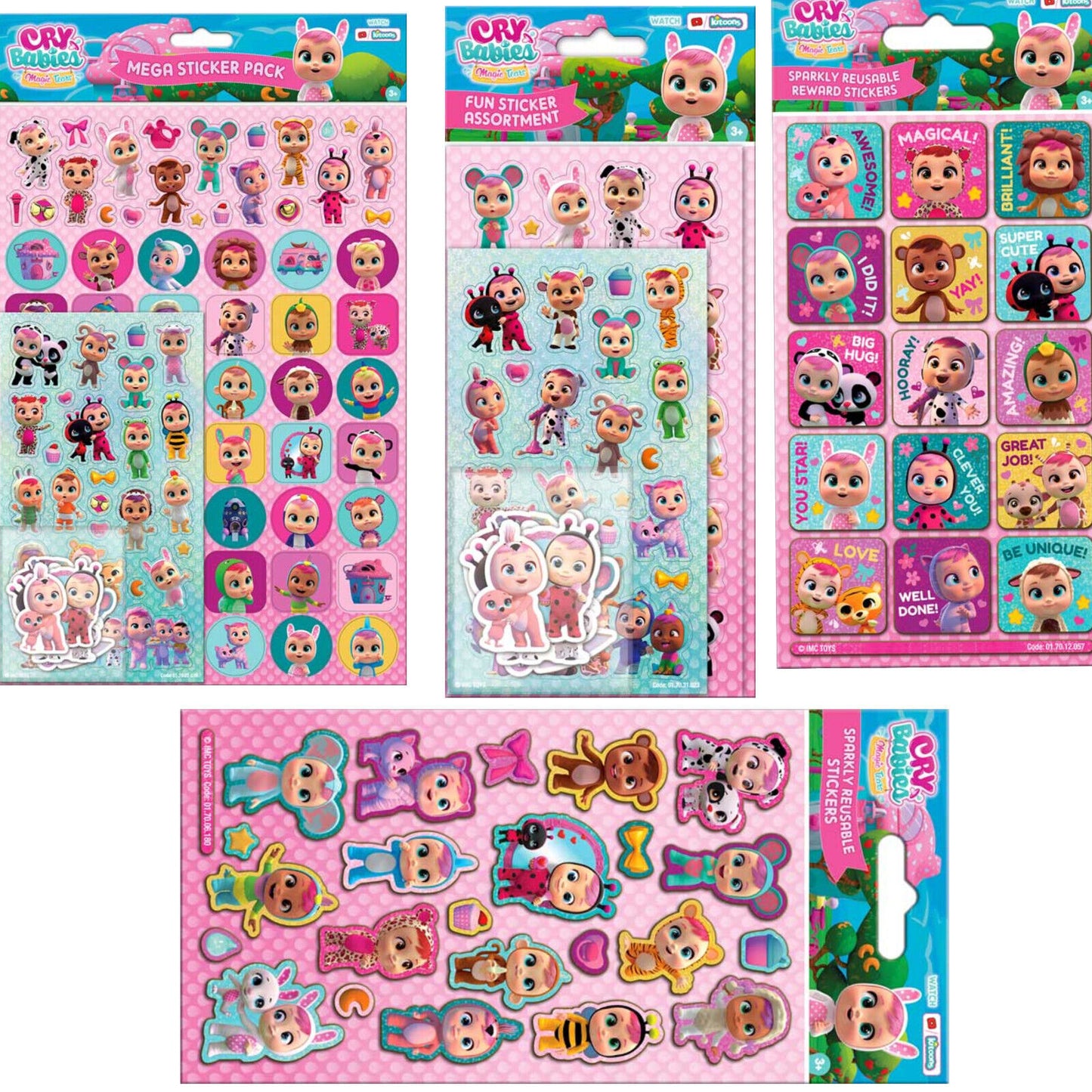 CRY BABIES MAGIC TEARFun Foiled MEGA REWARD SPARKLY REUSABLE Stickers YOU CHOOSE