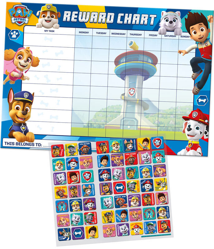 Paw Patrol Reward Chart Stickers Reusable STICKER SETS YOU CHOOSE GREAT PRICE