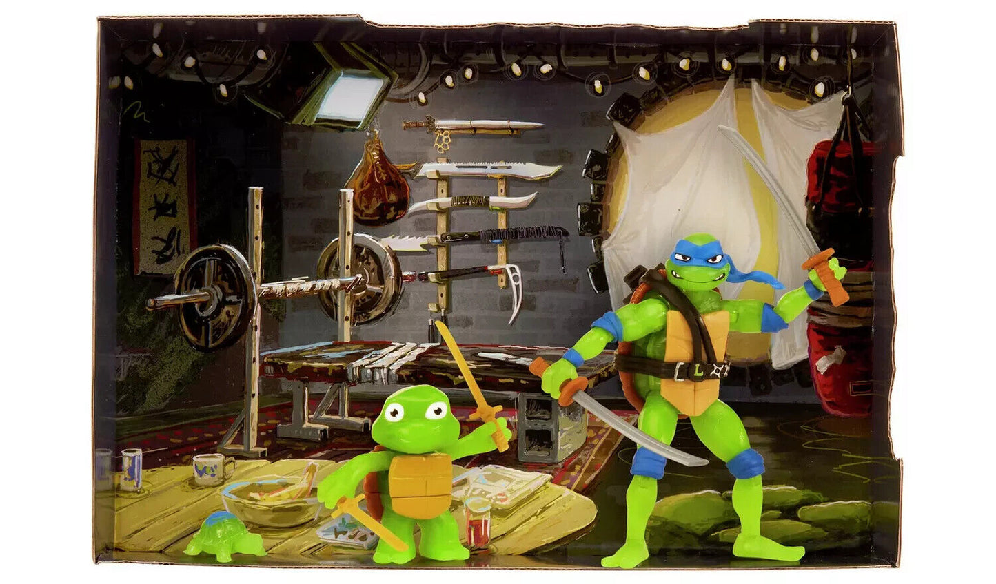 GLOW IN THE DARK TMNT Mutant Mayhem Making of a Ninja Leonardo Figure set 3pack