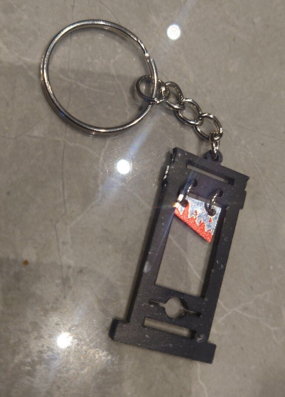Black With Blood Guillotine Keyring Collectible Curio Gothic Horror Halloween