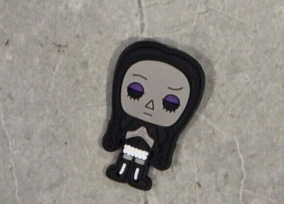 WEDNESDAY ADDAMS FAMILY Croc Charms Clog Shoe TV Movies Film Character Jibbit