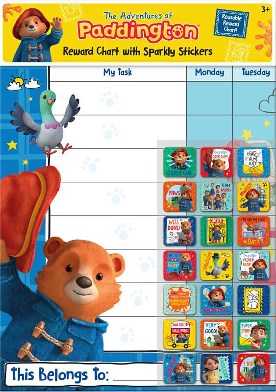 The Adventures Paddington Reward Chart with 56 Stickers Official Product