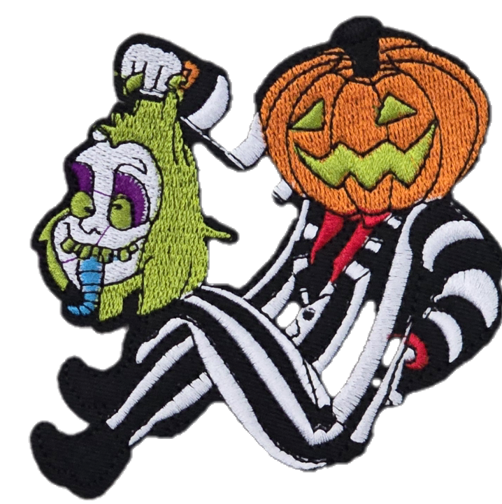 BEETLEJUICE Embroidery Iron Sew On Patch DIY Clothing PUMKIN HEAD 2024 BEATLE