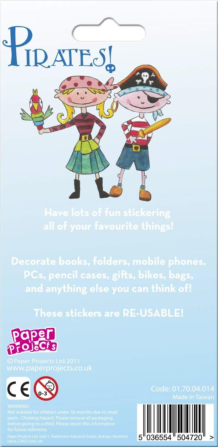 PIRATES STICKERS REUSABLE SPARKLY PARTY BAGS FUN FOILED BLUE JAKE PARROT