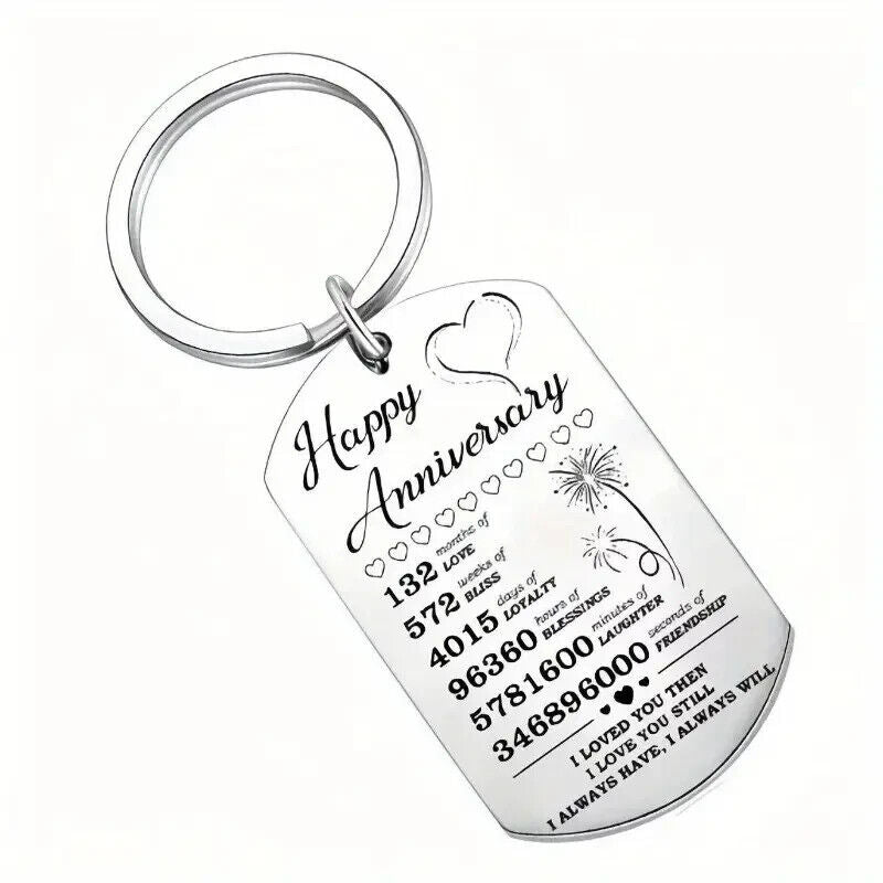 HAPPY Anniversary LOVE Keychain Keyring Gift Husband Anniversary Valentines