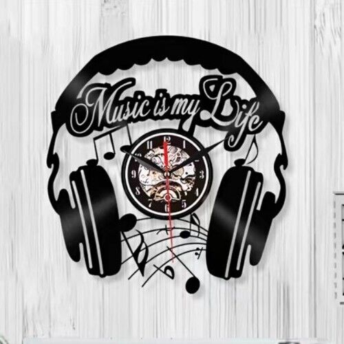 Music Is My Life LP Vinyl Record Wall Clock Best Decor Music Rock Gifts Guitar