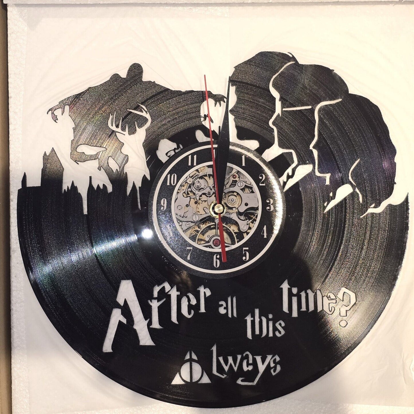 Harry Potter Vinyl Wall Clock Gift Art Hogwarts Platform 3/4 quarters 2024 TIME