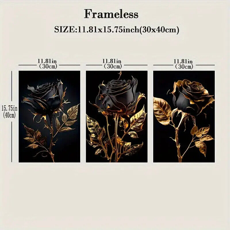 BLACK ROSE Canvas Art Pictures Large BEATUTIFUL CLASSIC GOTHIC GOTH LOVE