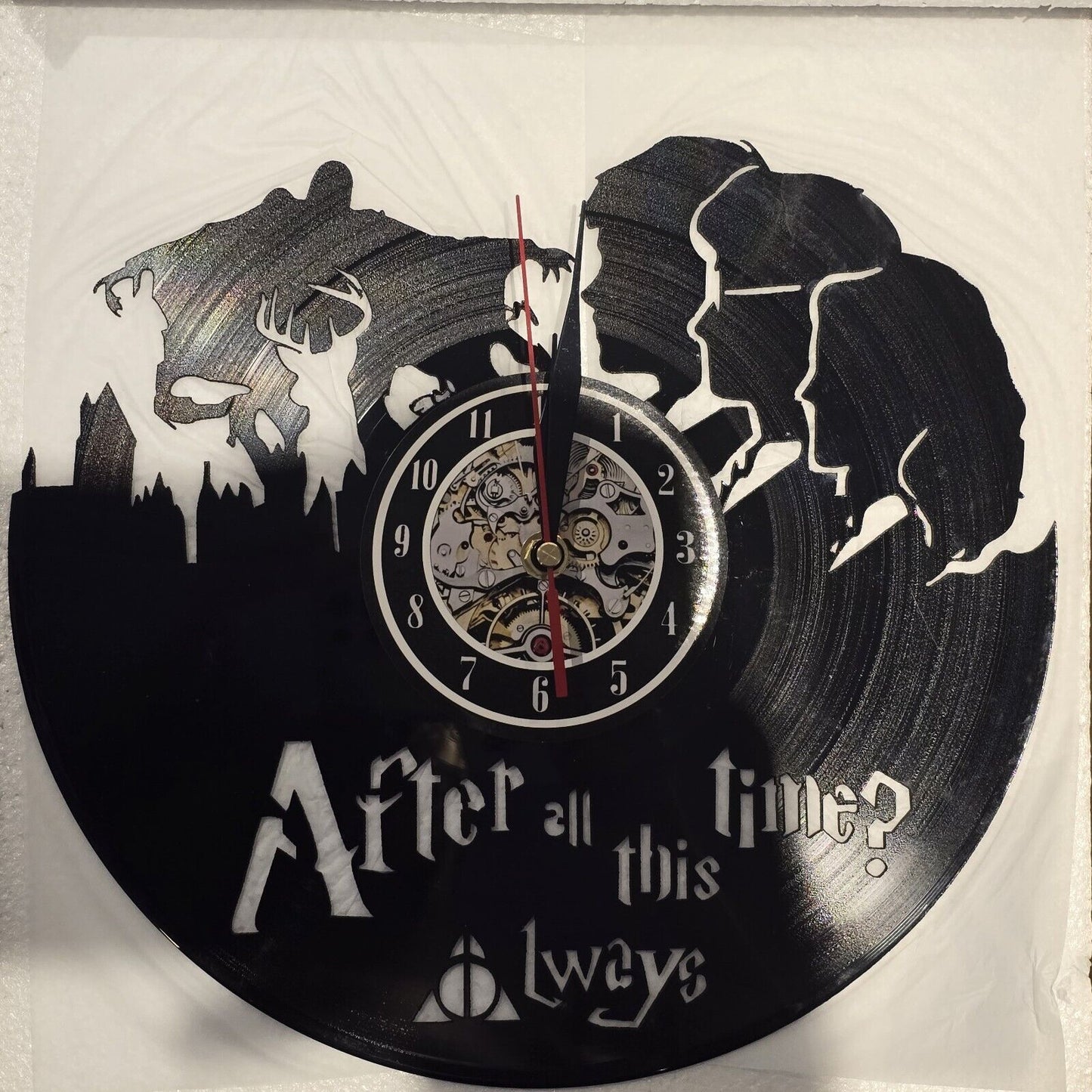Harry Potter Vinyl Wall Clock Gift Art Hogwarts Platform 3/4 quarters 2024 TIME