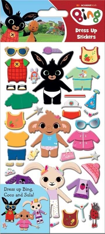 BING DRESS UP STICKERS Reusable Dressing Doll Sula REWARD FOIL panda sula
