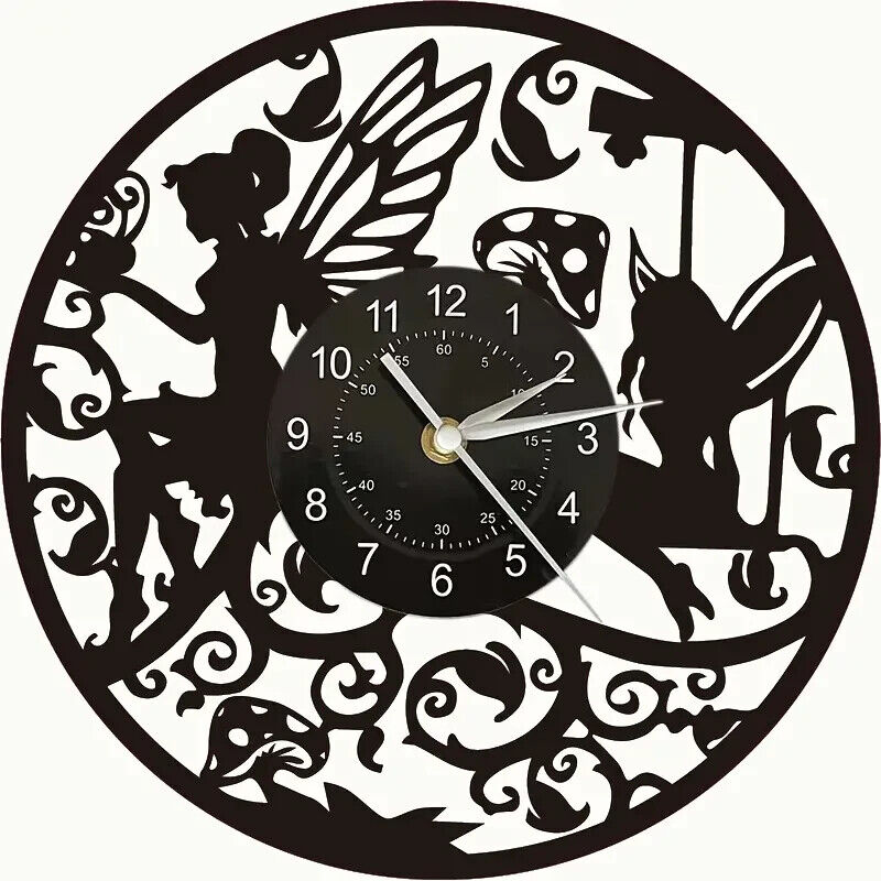 TINKERBELL FAIRY Peter Pan Wall Clock Records Decor BIG BEN FLYING WENDY