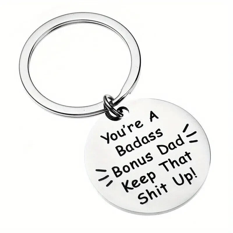 Keyring Best BONUS DAD Ever KEEP THAT SH*T UP Christmas Present KEY CHAIN