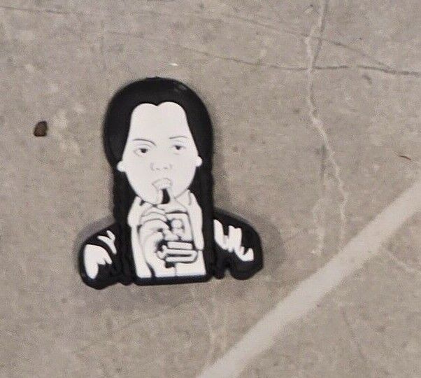 WEDNESDAY ADDAMS FAMILY Croc Charms Clog Shoe TV Movies Film Character Jibbit