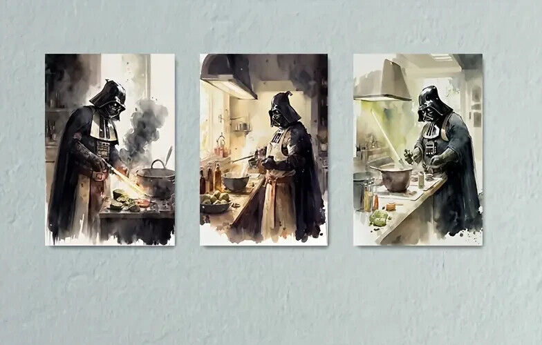 Star wars Canvas Wall Art Movie Poster Print Picture Darth Vader Cooking