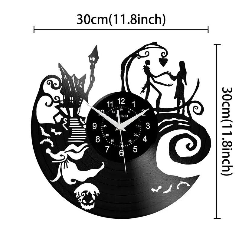 Jack Skellington Nightmare Before Christmas Vinyl Wall Clock pumpkin 2 xmas